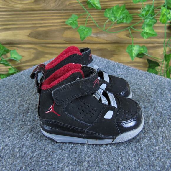 Jordan‎ Boys Sneaker Flight Sz T 3 Medium Black Synthetic Hook & Loop - Picture 3 of 5